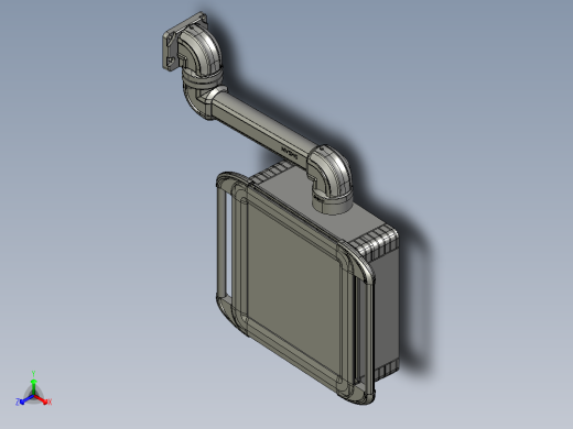 向上墙座+90度箱体连接器+控制箱正等轴测缩略图