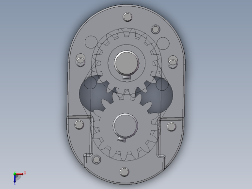 Q180-外啮合齿轮泵的设计及运动仿真【三维SolidWorks】俯视缩略图