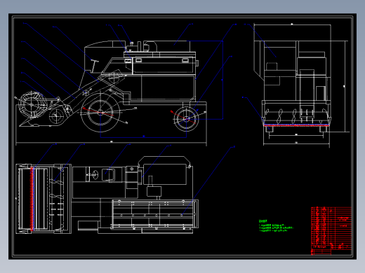 农用联合收割机传动部分设计图651489==250