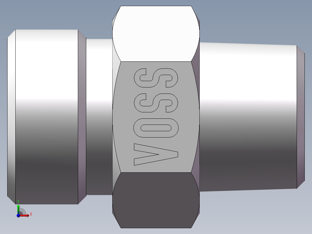 英制锥管螺纹直接头、1DT-20-06SP前视图