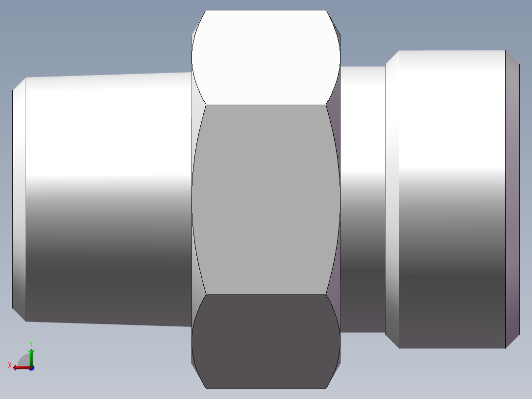 英制锥管螺纹直接头、1DT-20-06SP后视图