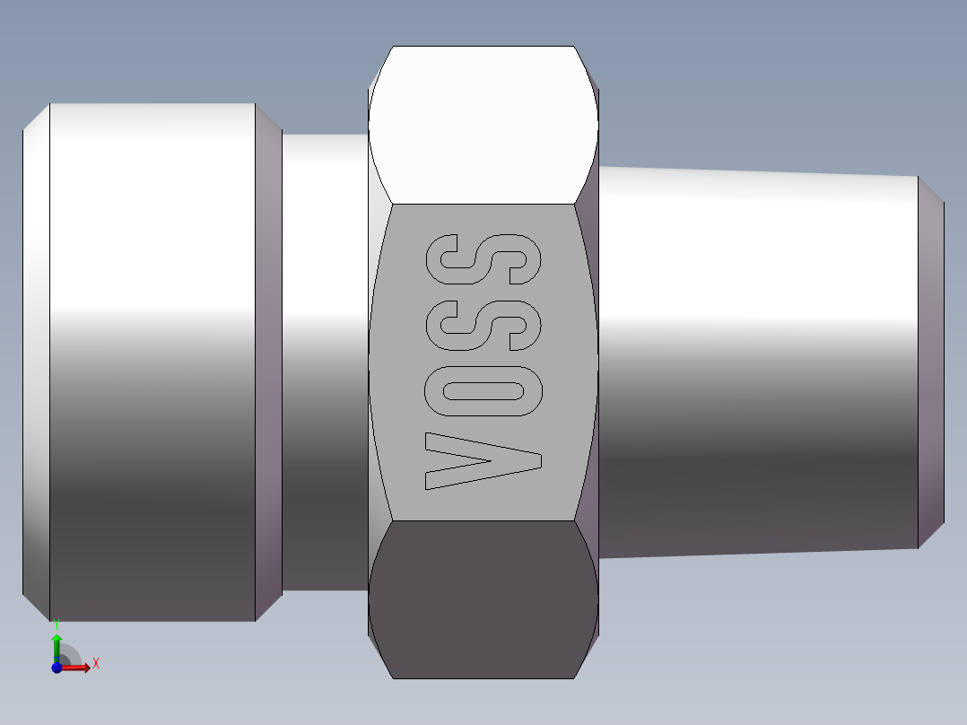 英制锥管螺纹直接头、1DT-18-04SP前视图