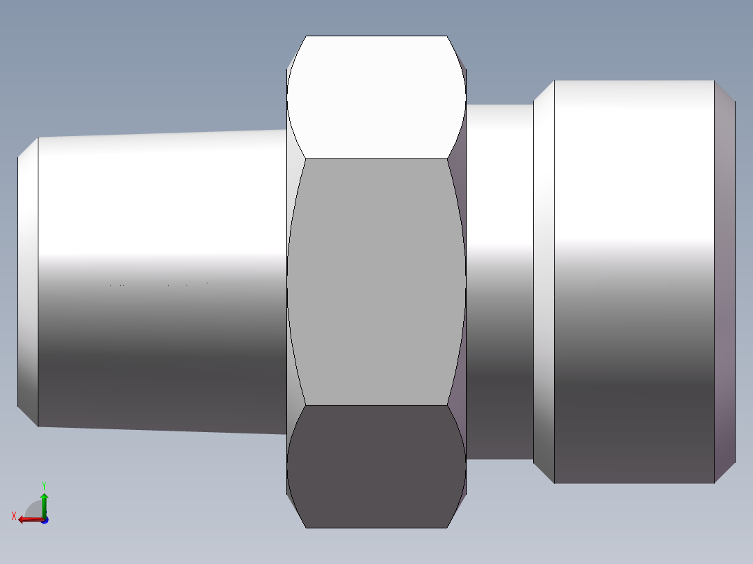英制锥管螺纹直接头、1DT-18-04SP后视图