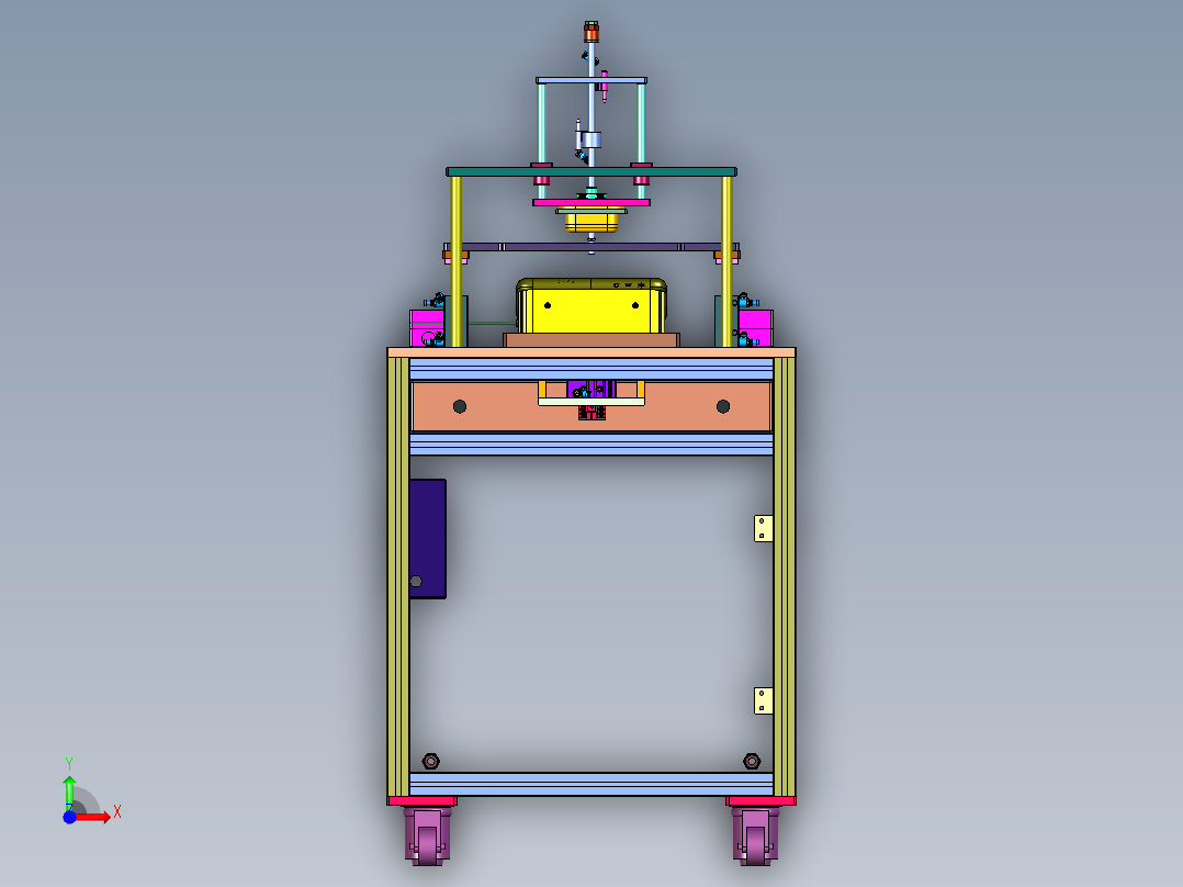 音箱大身包边折边装置前视图