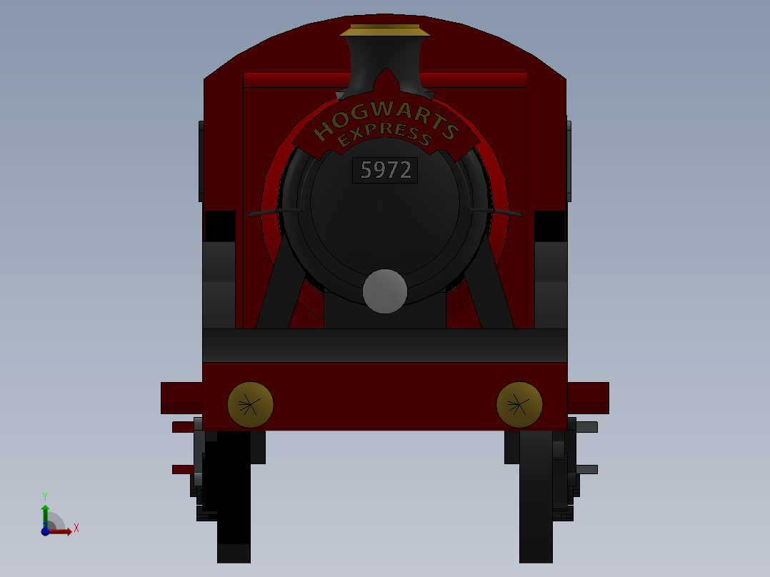 火车机车列车hogwarts-express-locomotive-1831-模型格式为 sw前视图