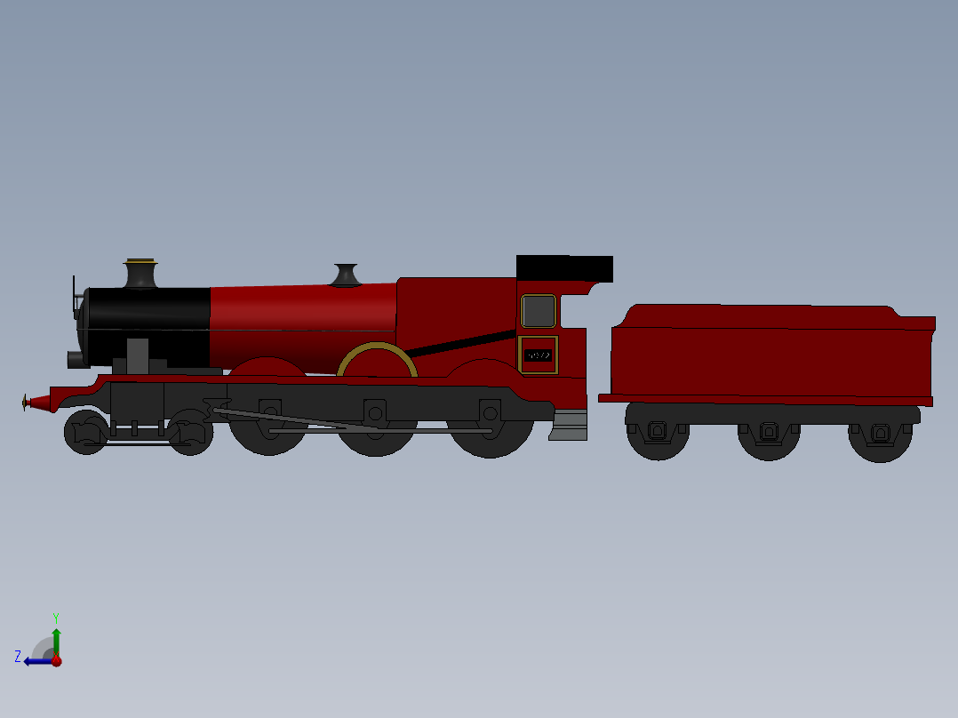 火车机车列车hogwarts-express-locomotive-1831-模型格式为 sw右视图