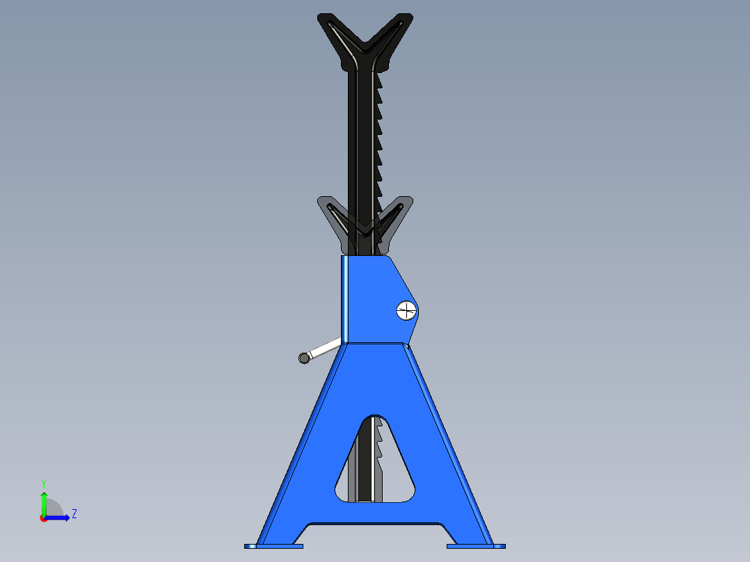 带锁定手柄的千斤顶左视图