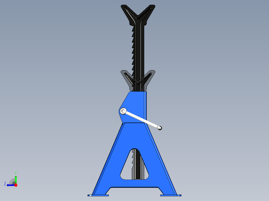 带锁定手柄的千斤顶右视图