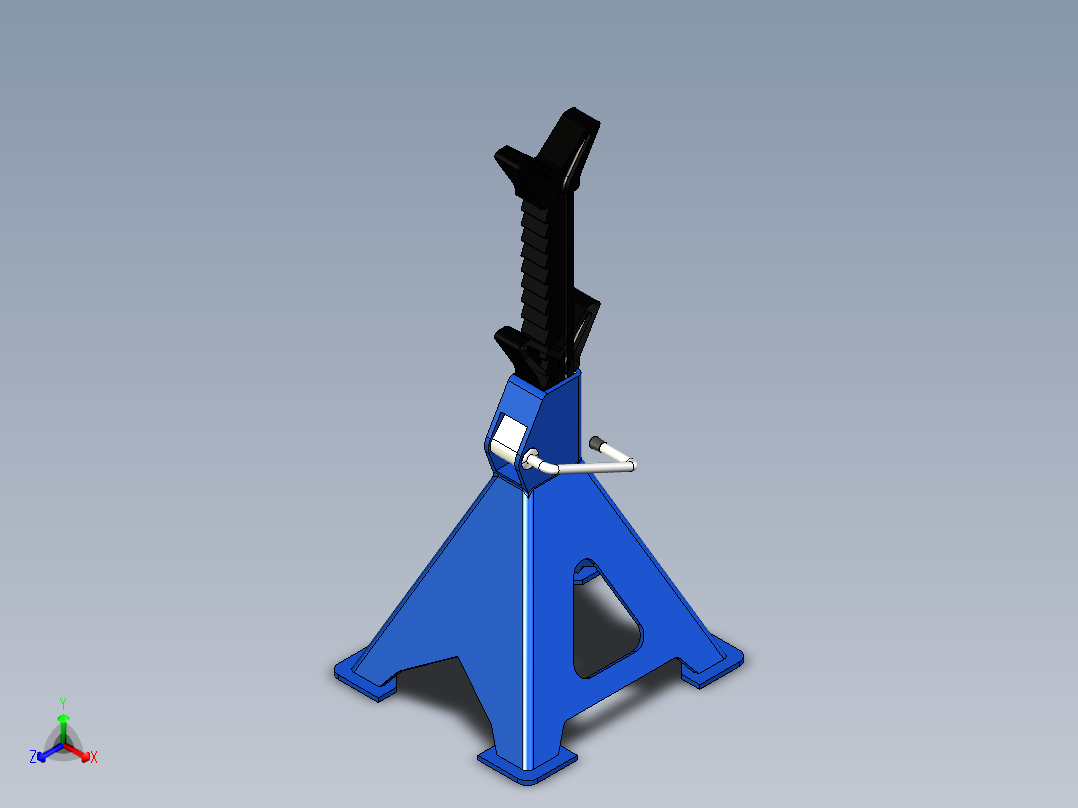 带锁定手柄的千斤顶正等轴测图