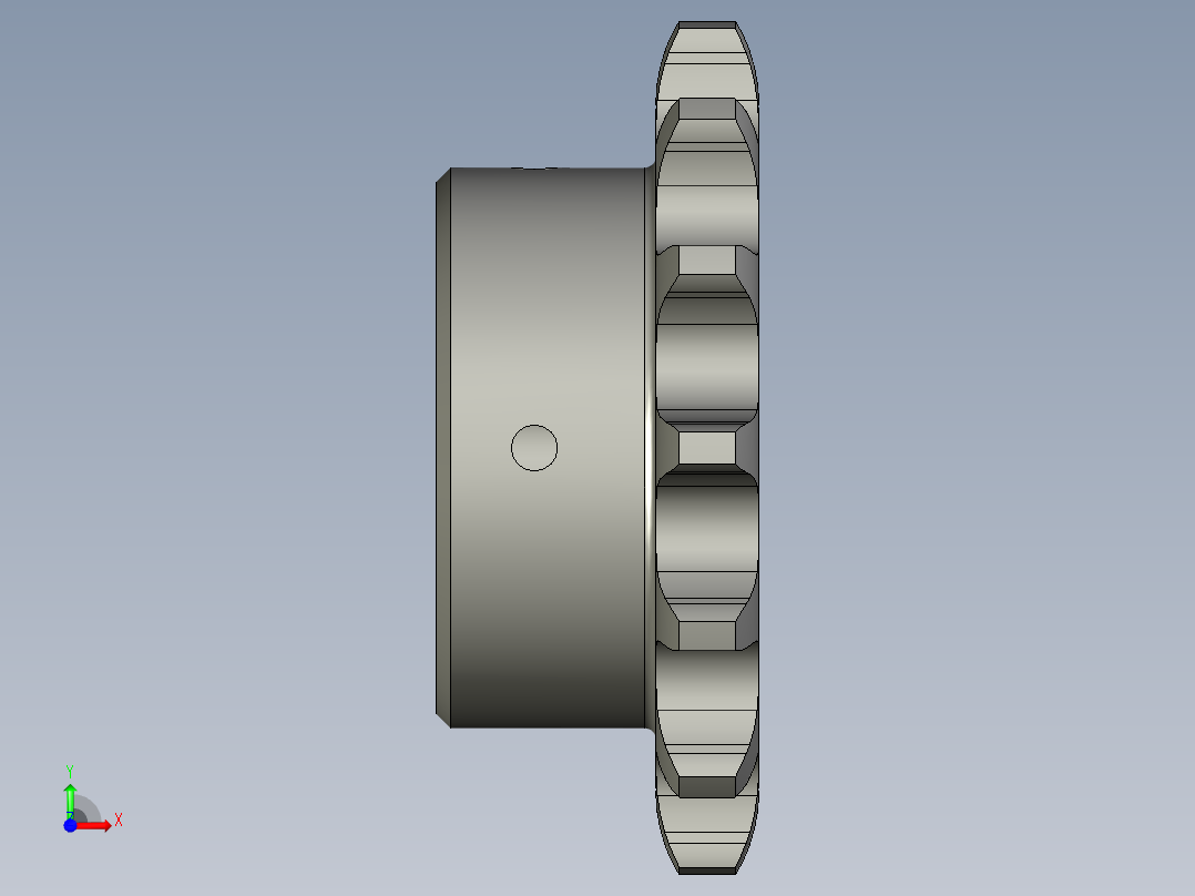 08a主动链轮14z10孔前视图
