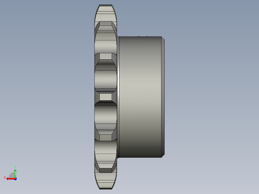 08a主动链轮14z10孔后视图