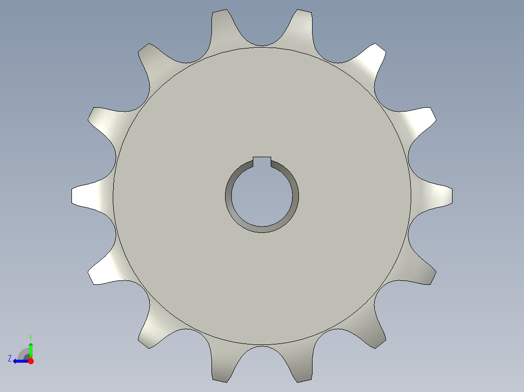 08a主动链轮14z10孔右视图