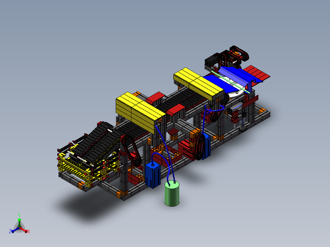 慧鱼-大葱洁净化处理打包一体机正等轴测图