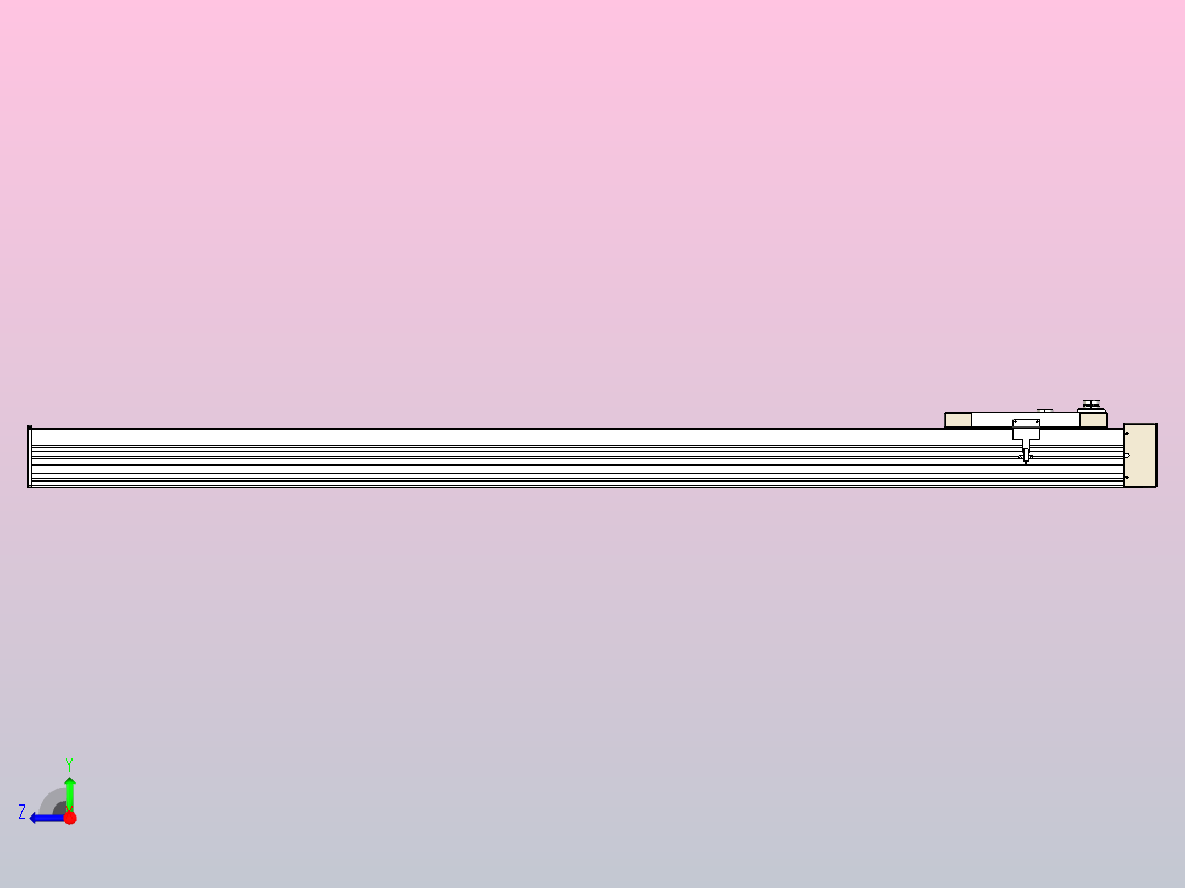 滚珠丝杠直线轴带导轨全封闭TPA-HCR-220D-3210C-L1650-MR-Y-P1K-N3右视图