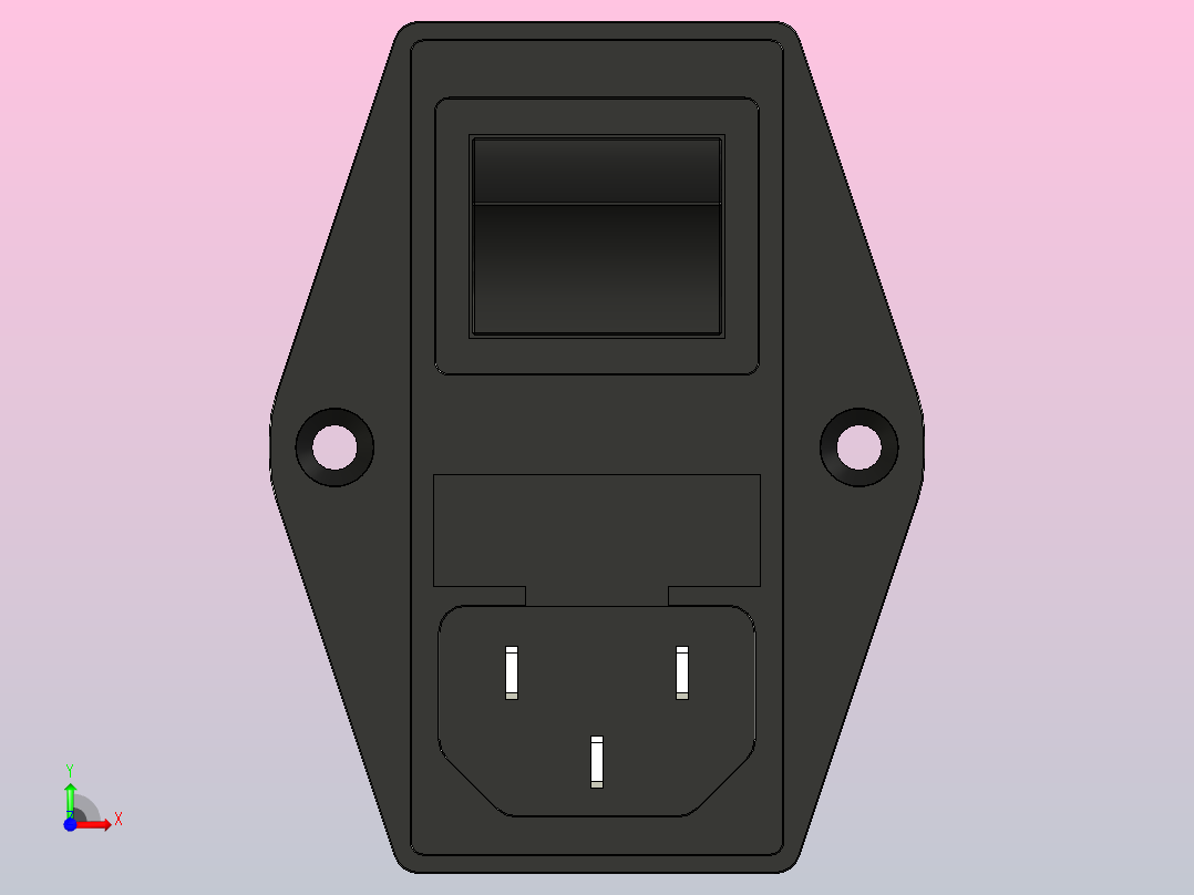 带保险与滤波AC插座前视图