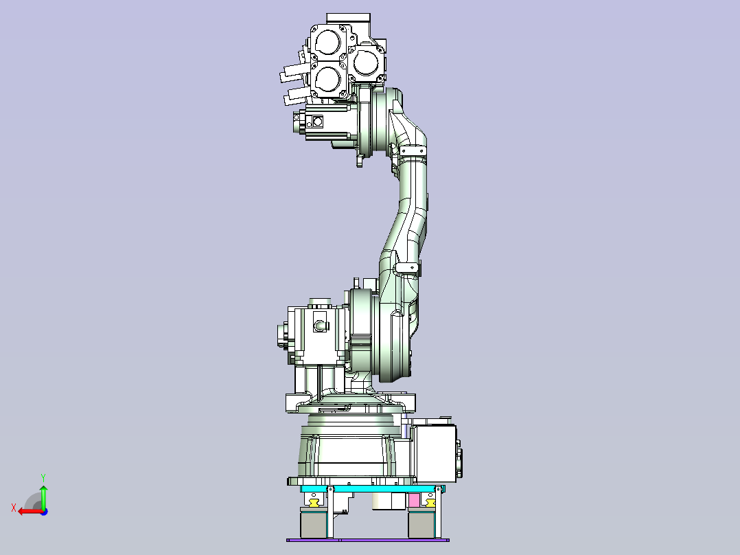 机器人内涨紧抓具带地轨设计后视图