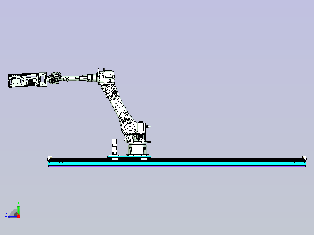 机器人内涨紧抓具带地轨设计右视图