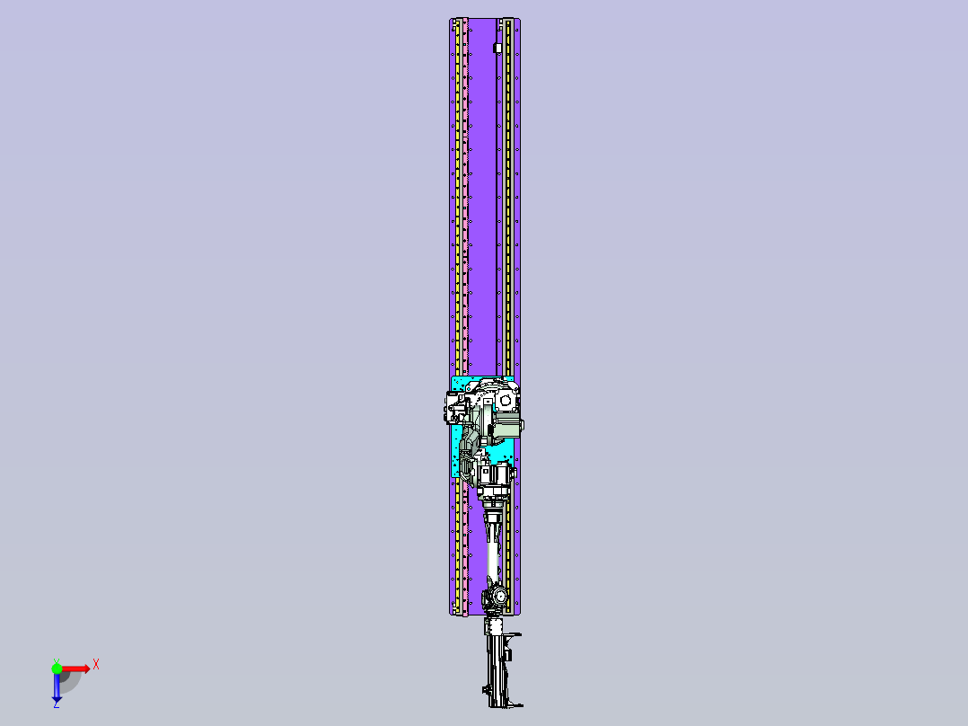 机器人内涨紧抓具带地轨设计俯视图