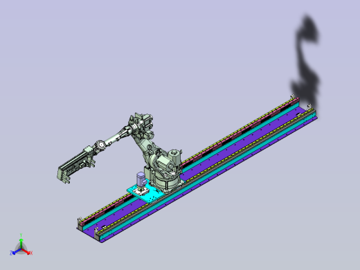 机器人内涨紧抓具带地轨设计正等轴测缩略图