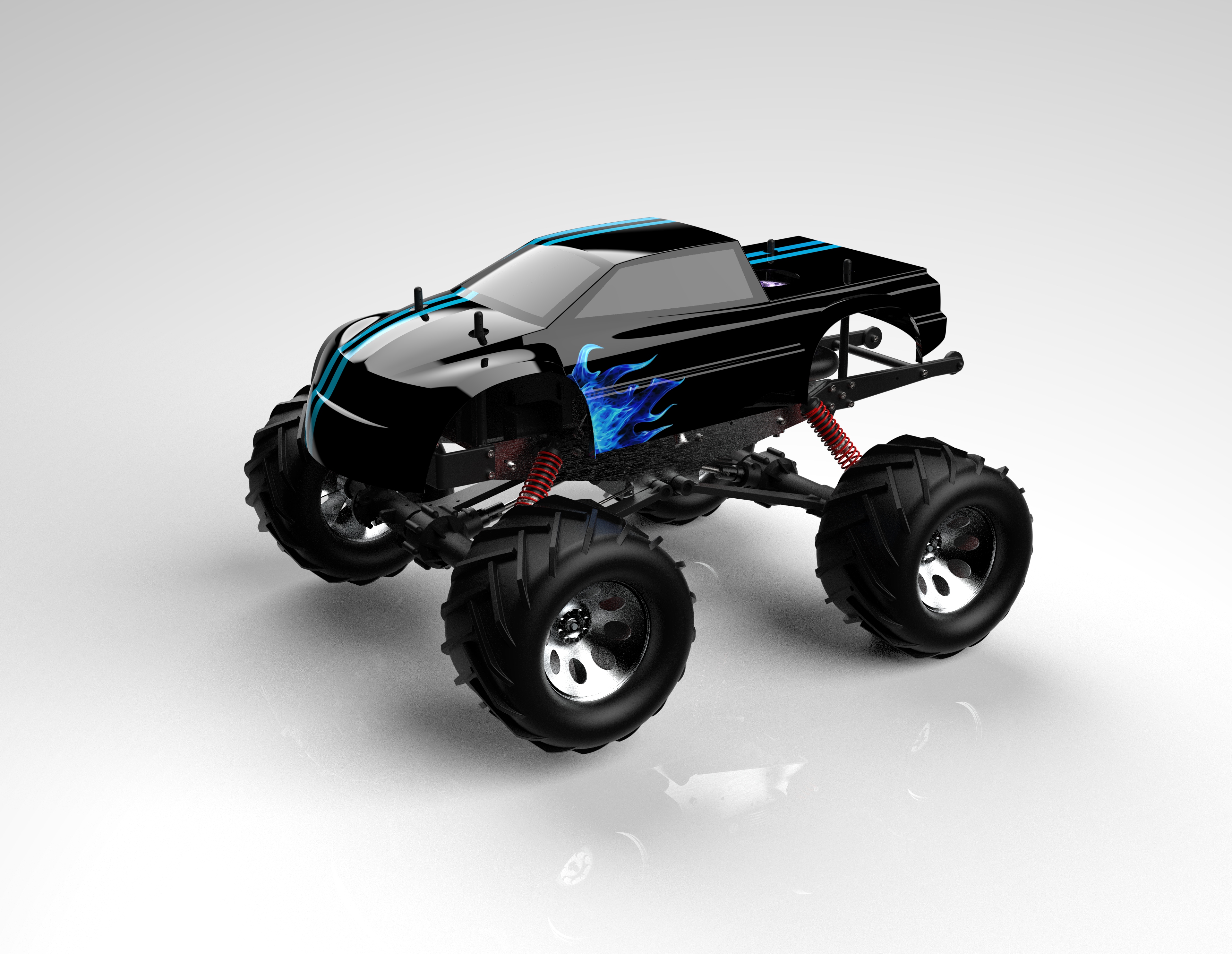 KYSHO Madforce大脚遥控车模型3D图纸 STP格式