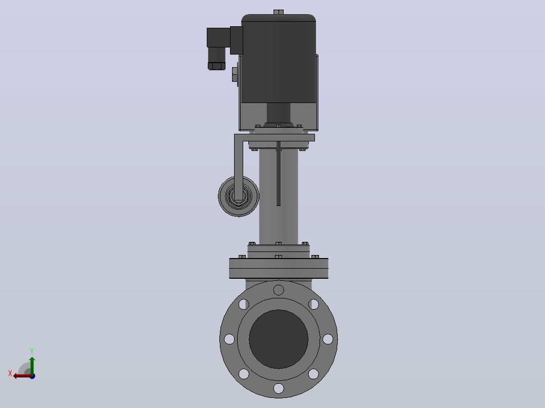 ZCTG型蒸汽电磁阀[ZCTG-4.0-150-F-B-K]通径150mm后视图