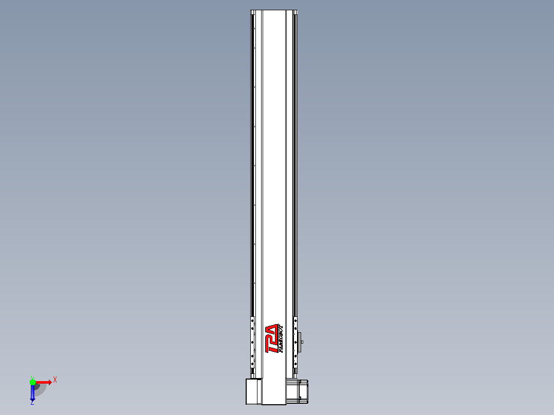 皮带直线轴半封闭可选导轨TPA-HNB-120D-110-L700-LP-Y-P40-N3俯视图