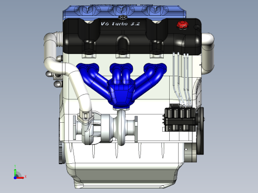 3.2T双涡轮增压V6缸内直喷发动机前视缩略图