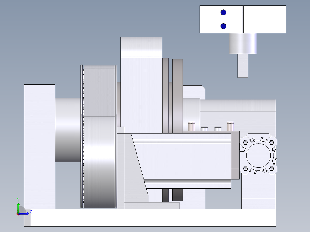 减震器零部件凸焊工装整体左视图
