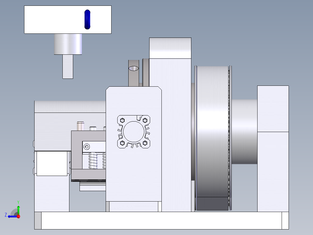 减震器零部件凸焊工装整体右视图