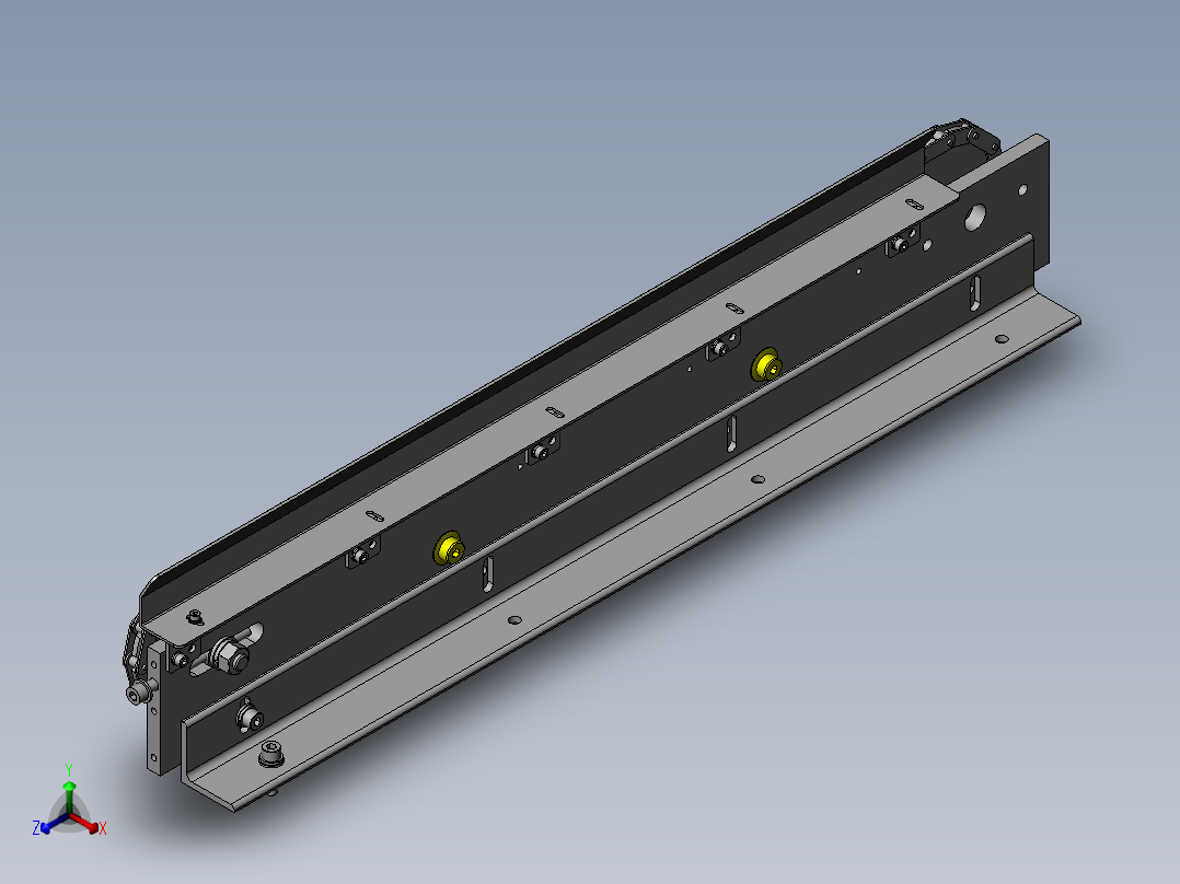 筐体传送链条输送机正等轴测图