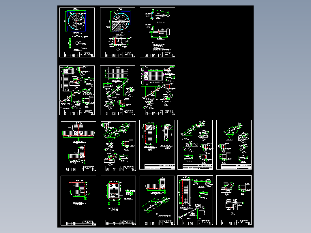 钢结构楼梯图详细CAD图纸钢楼梯结构自行车