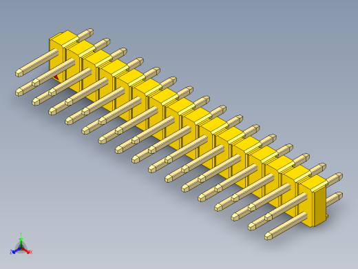彩色公头100mil（2.54mm）系列-DS1021_yellow_2x16p_100mil_Type1_rev1.0