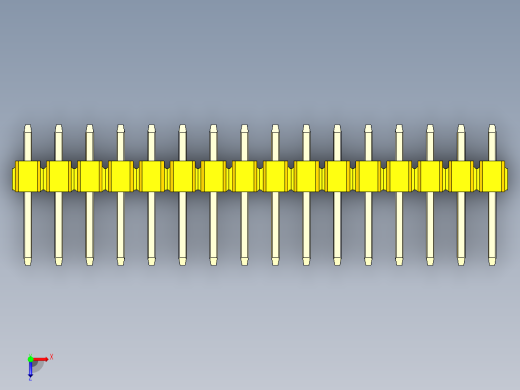 彩色公头100mil（2.54mm）系列-DS1021_yellow_2x16p_100mil_Type1_rev1.0俯视缩略图