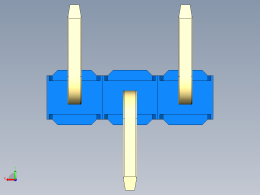 彩色公排针 100mil 2.54mm 系列-DS1022_blue_03p_100mil_Type_SMT_R1_rev1.0后视缩略图