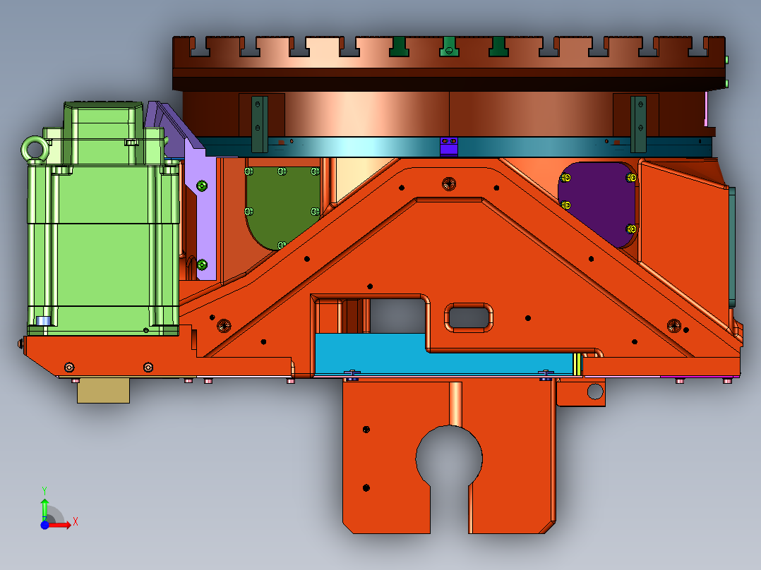 精密加工机床用转台结构前视图