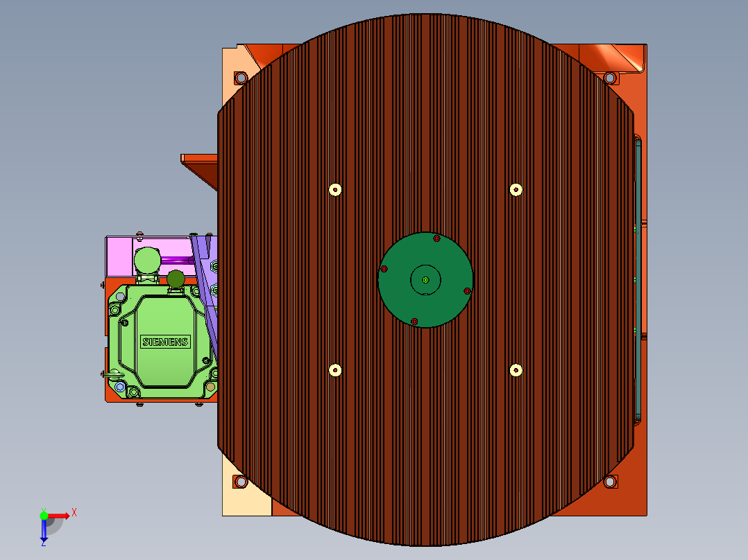 精密加工机床用转台结构俯视图