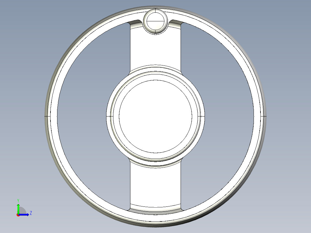 手輪(安裝重力指示器用)(B)DHW-3D多系列多零件图纸模型左视图