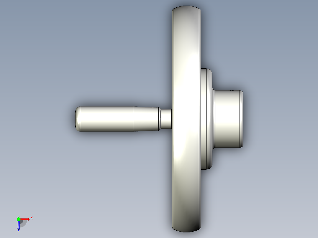 手輪(安裝重力指示器用)(B)DHW-3D多系列多零件图纸模型俯视图