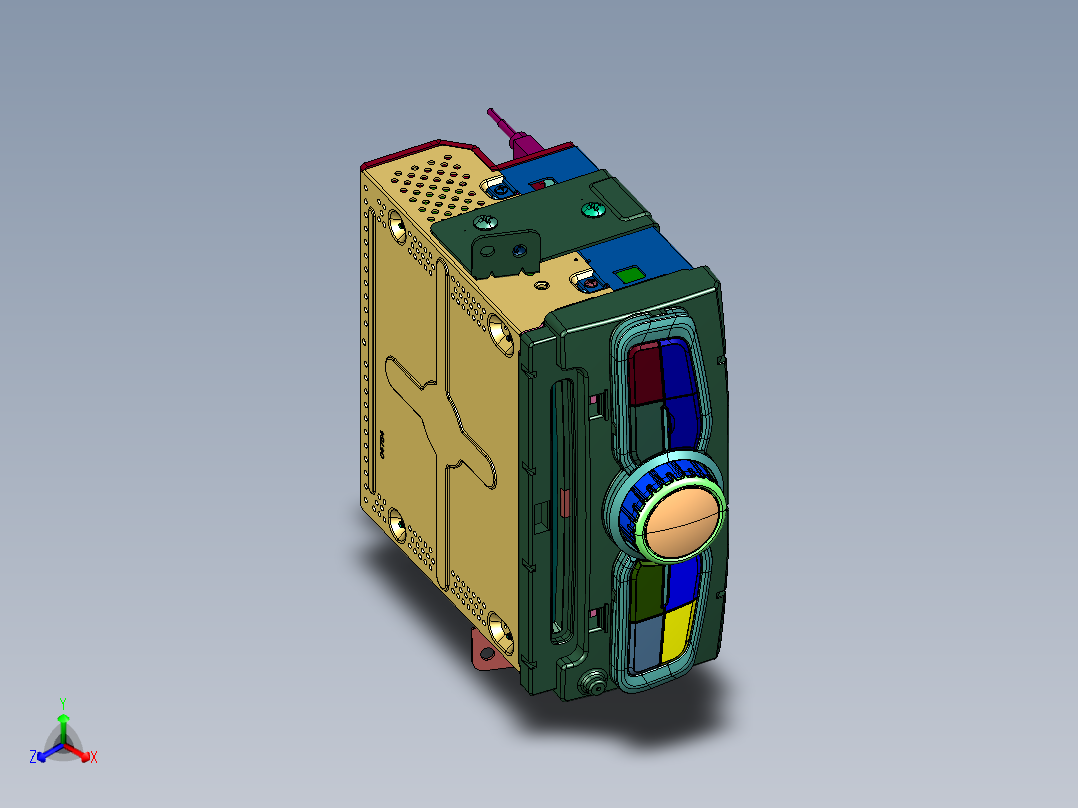 娱乐影像系统主机总成中控MP5正等轴测图