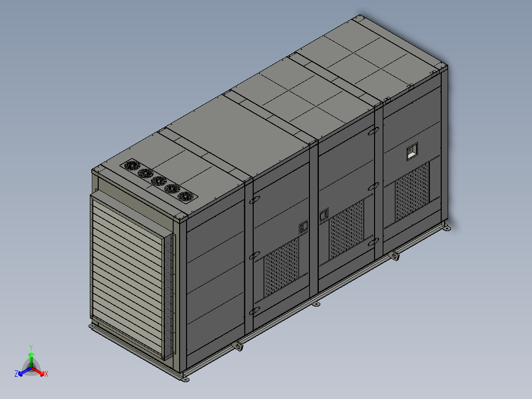 400KVA户外变电箱正等轴测图