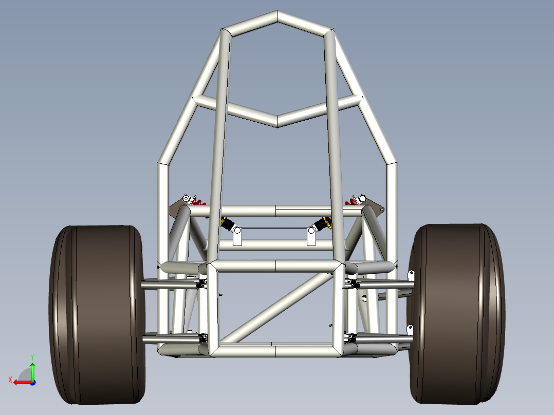 钢管车底盘简易结构3D图纸后视图