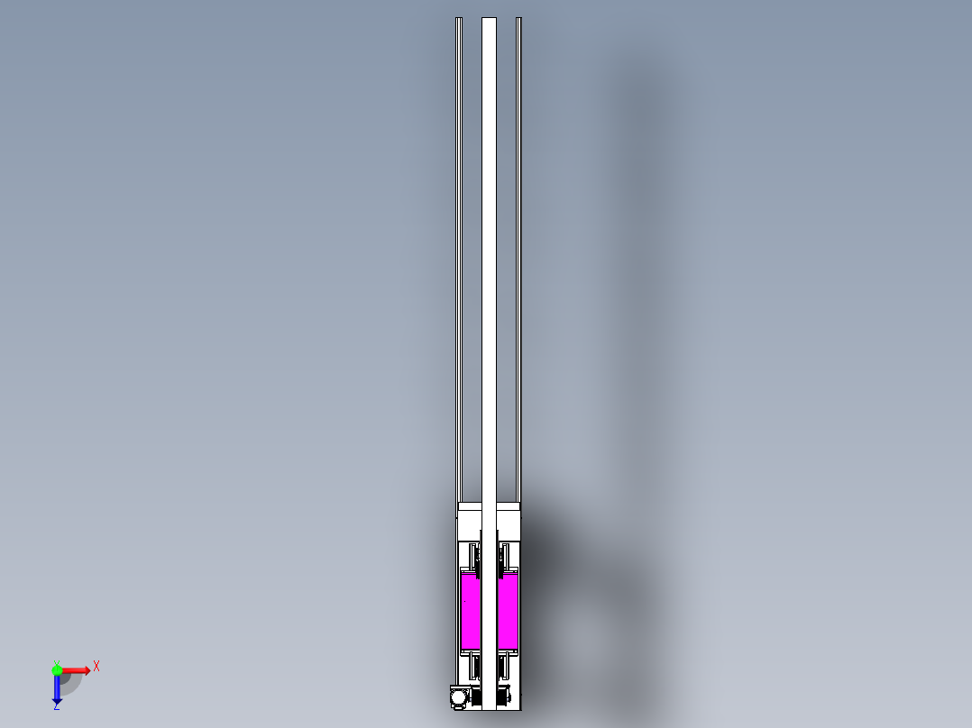 堆垛机模型+CAD装配图=1402948==500俯视图