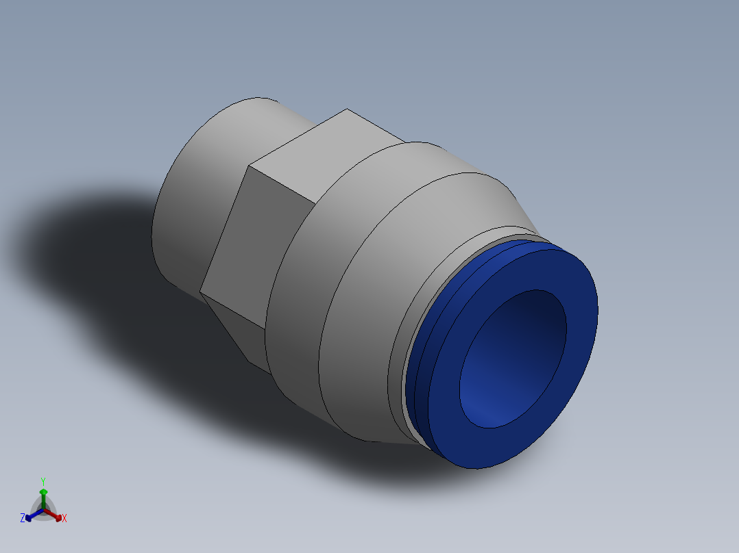 Ø12 x 1-4G - CONEXÃO RETA (C02251228)正等轴测图
