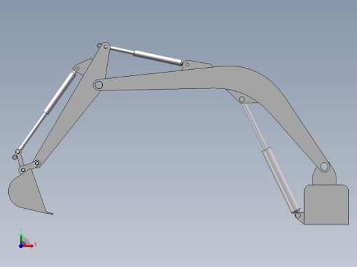 挖掘机挖掘机构模型与仿真前视缩略图