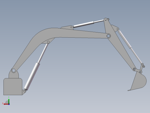 挖掘机挖掘机构模型与仿真后视缩略图