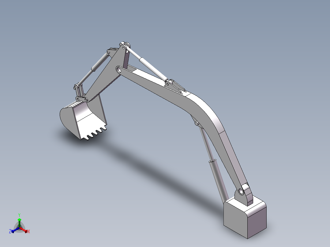 挖掘机挖掘机构模型与仿真正等轴测图
