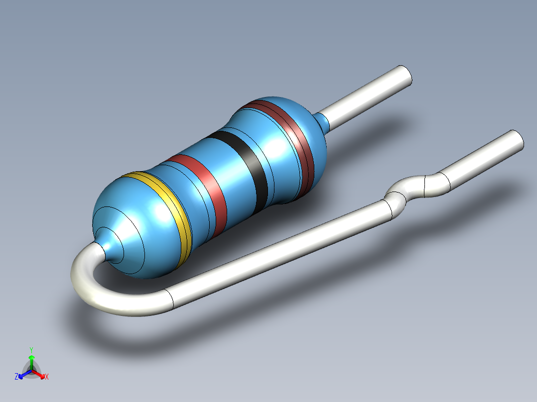 无源元件封装-RES-0.25W-V-MF主视图