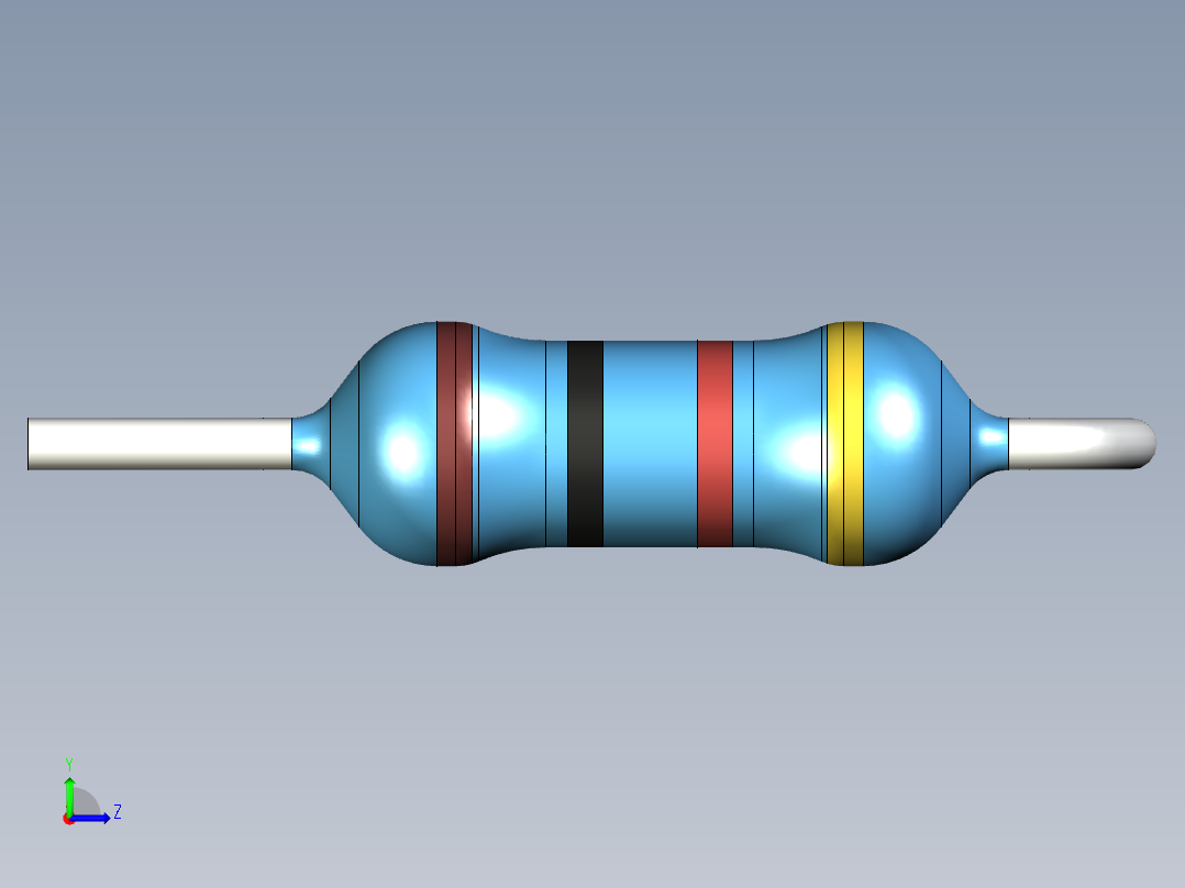 无源元件封装-RES-0.25W-V-MF左视图