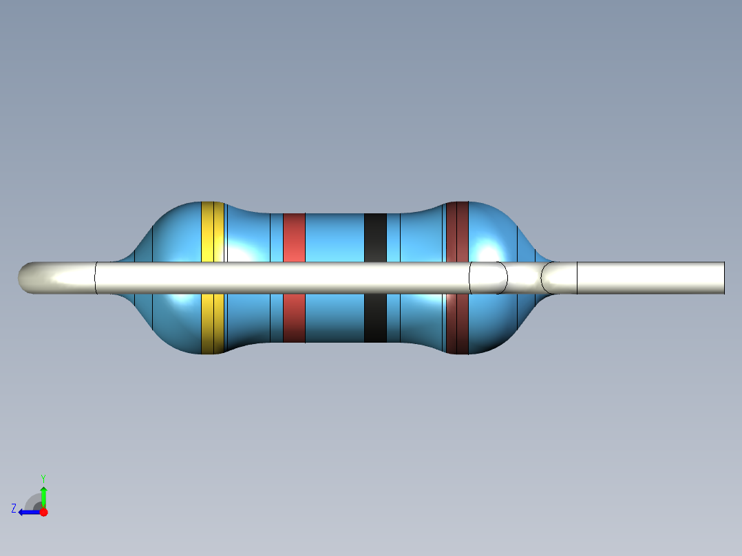 无源元件封装-RES-0.25W-V-MF右视图