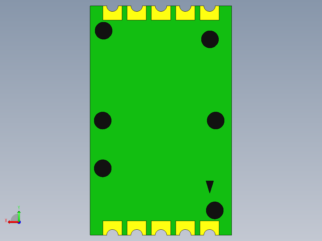 一个薄的表面贴装一位数7段LED显示屏。彩色红色LED s数字高17，78毫米后视图